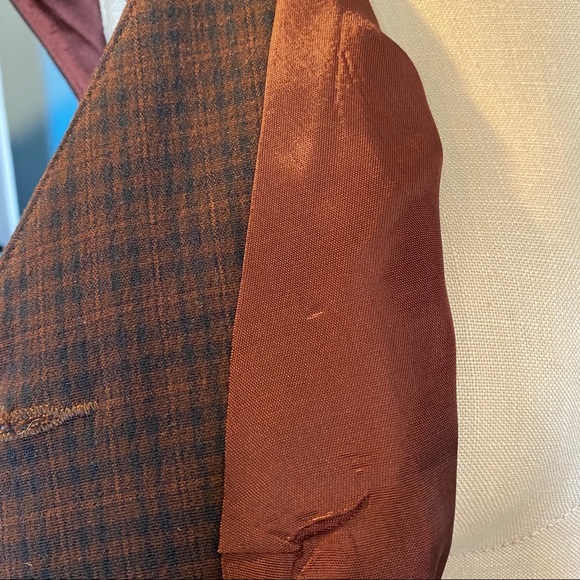 Vintage Esprit De Corp Brown Plaid Vest - Picture 5 of 5
